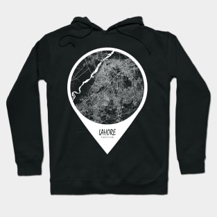 Lahore, Pakistan City Map - Travel Pin Hoodie